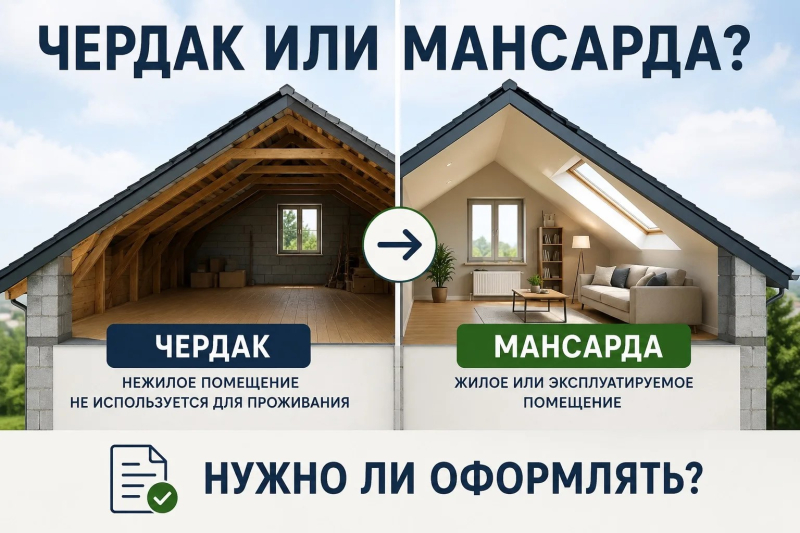 Нужно ли оформлять чердак или мансарду?