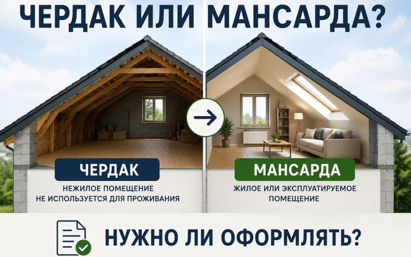 Нужно ли оформлять чердак или мансарду?